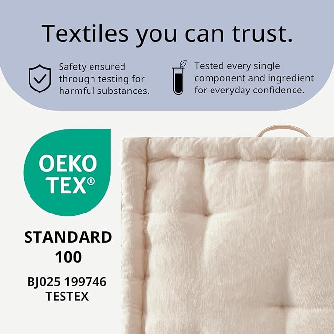 Intelligent Design Azza Floor Pillow, Large Cushions Sitting for Adults, Floor Pillow for Meditation or Yoga, Lustrous Chenille Tufted with Scalloped Edges for Bench/Chair Cushion, 24"x24"x5" Ivory