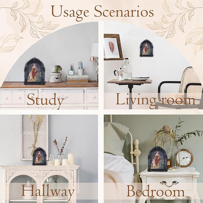 Black Antique Picture Frames 5x7 Ornate Arched Vintage Picture Frames with Glass Front for Wall Hanging and Tabletop Photo Gallery Wall Decor Vintage Home Decor