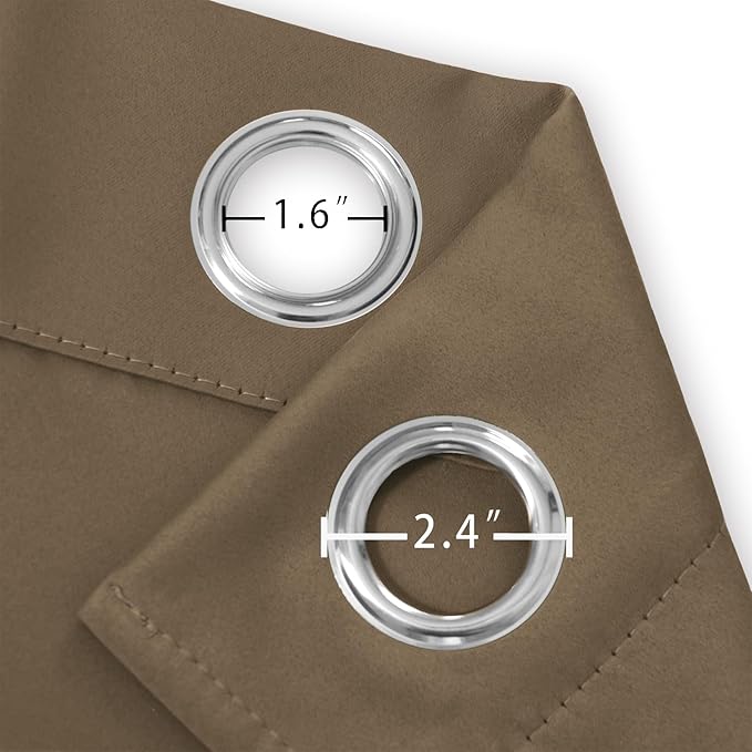 LEMOMO Brown Blackout Curtains/38 x 54 Inch/Set of Two Panels Grommet Living Room Curtains