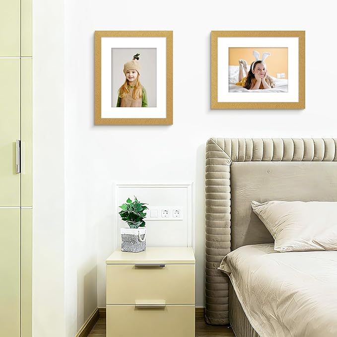 Picrit 12x16 Picture Frame Set of 12, Display 8.5x11 with Mat or 12x16 without Mat, Photo Frames for Wall Mounting Display, Gold