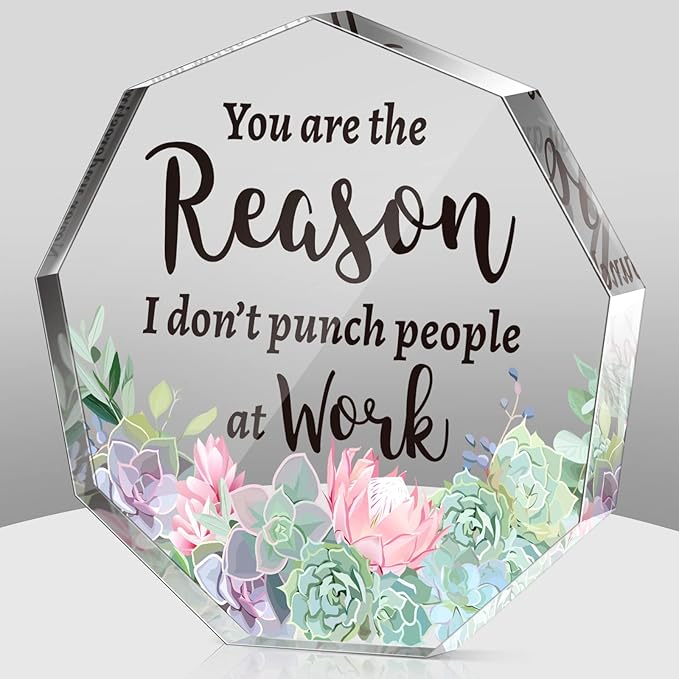 Yinder Thank You Gifts for Women Appreciation Gifts for Coworker Employee Nurse Teacher Leader Boss Inspirational Quotes Acrylic Desk Decor for Home Office Farewell Retirement