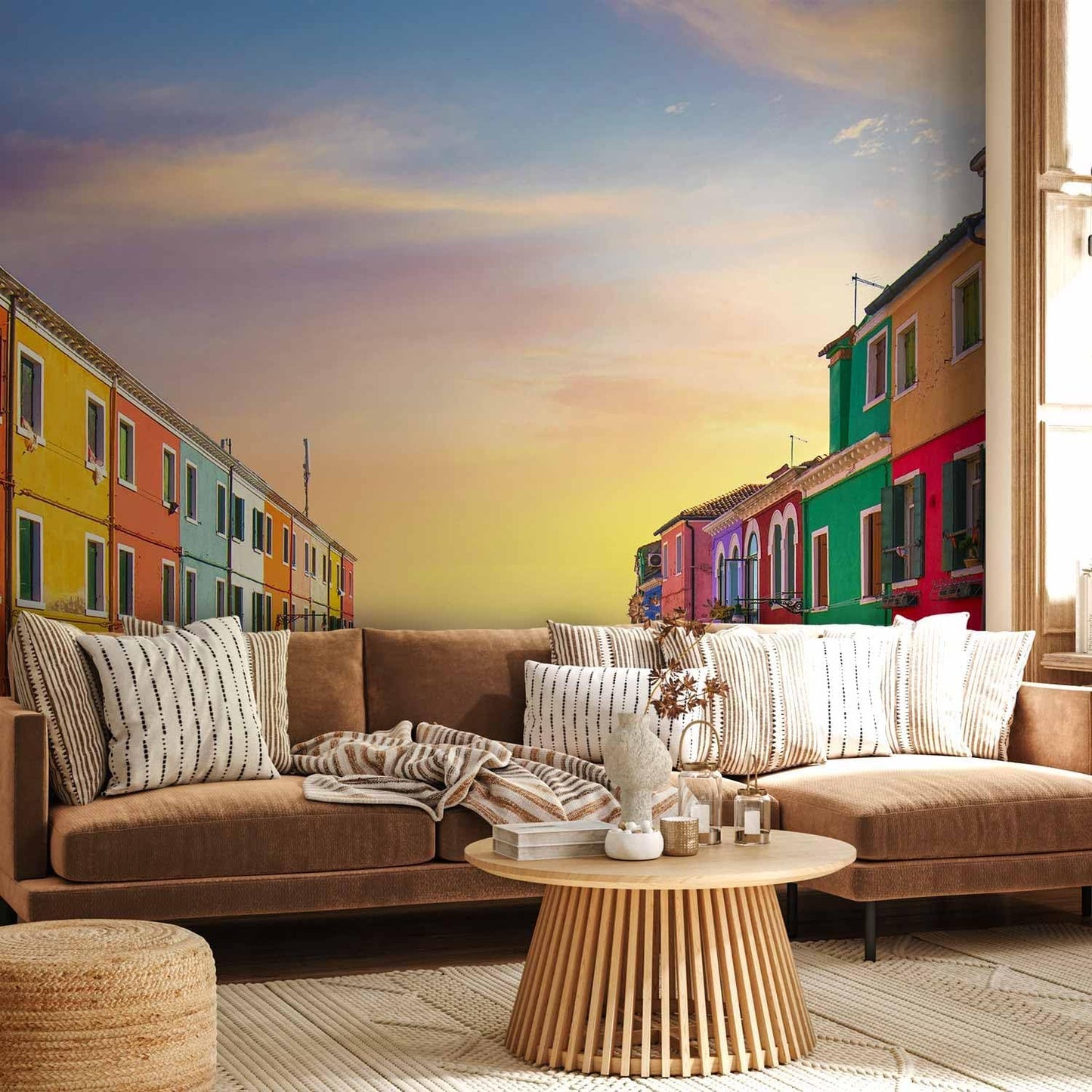 artgeist Wall Mural Architecture 216x98 in - XXL Non-Woven Corner Wallpaper Fleece Angle Wall Decor Photo Print Picture Image Design Modern City Lake House Like Painted d-B-0295-a-a