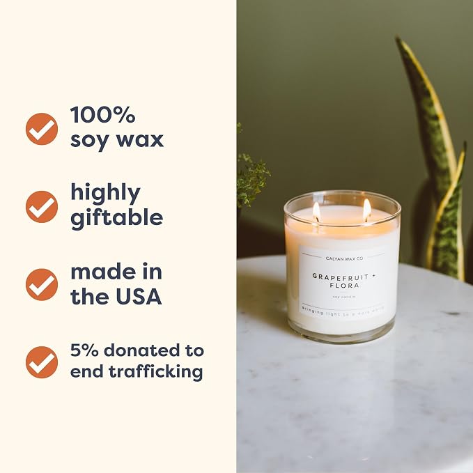 Calyan Wax Co. Apples & Maple Bourbon 2 Wick Scented Candle - 37 Hour Burn - Luxury Clean Soy Wax Candles - Long Lasting Large Glass Jar Candle for Home - 8.8oz