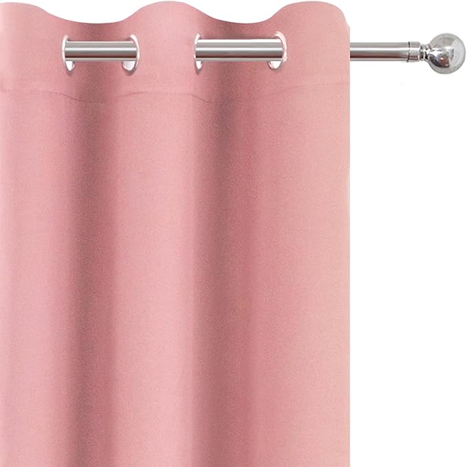 LEMOMO Blackout Curtains 52 x 120 Inch Long Pink Curtains Set of 2 Panels Room Darkening Curtains for Bedroom and Living Room