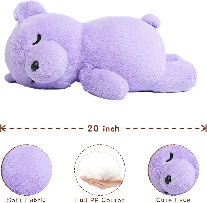 Tezituor Koala Stuffed Animal Plush Pillow,20" Soft Plush Koala Bear Hugging Pillow Home Decor Birthday Gift for Kids Girls Boys,Purple