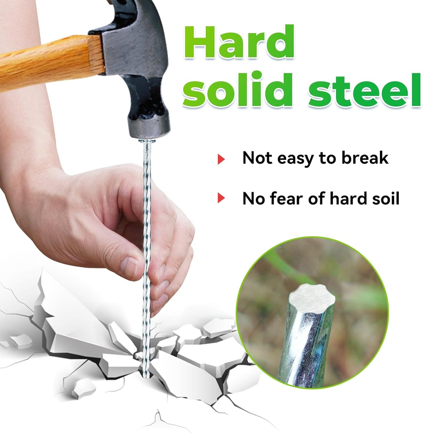 6.3-Inch Galvanized Heavy-Duty Landscape Stakes, (150-PACK) Spiral Metal Turf Spikes for Artificial Grass, Paver Edging, Weed Barrier, Securing Fences and More