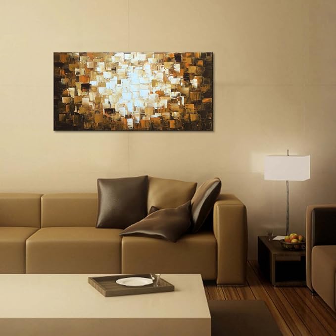 Hand Painted Textured Abstract Oil Paintings on Canvas Modern Wall Art for Living Room Decor Bedroom Home Office