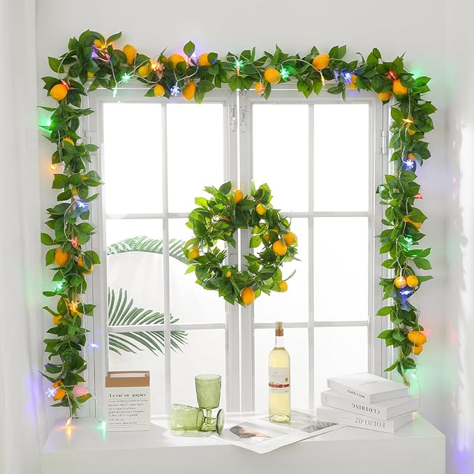 3 Strands Odorless Artificial Vines, 6FT Silk Ivy Garland, Fake Greenery Hanging Plants, Decoration for Party, Wedding, Room. (with LED)