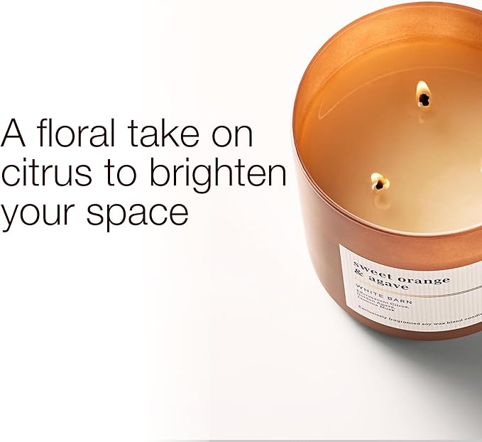Bath & Body Works 3-Wick Candle, Sweet Orange & Agave Citrus Candle, Strong Throw, Long-Lasting Burn Up to 45 Hours, Exclusively Fragranced Soy Wax Blend, 14.5 oz - 1 Pack