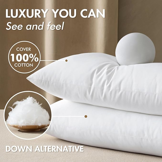 MIULEE 14x36 Synthetic Down Alternative Pillow Insert Decorative Throw Pillow 14 x 36 Inch Body Bed Sleeping Ultra Soft Fluffy Form for Sofa Couch Bed