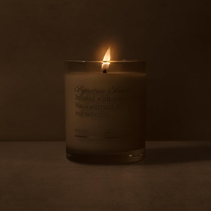 Enlighten Signature Scent Candle | Luxurious Sugar Cane, Lime & Black Currant Scent | Double Scent Load for Enhanced Aroma | Eco-Friendly, Hand-Poured Soy Wax | 12oz Glass Tumbler | Made in USA