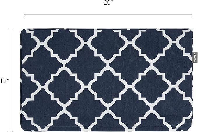FUNHOME Waterproof Outdoor Lumbar Pillow Covers Set of 2,Home Decor for Garden Patio Furniture,Couch,Sofa 12"x20" Inch Decorative Pillows Cover Only,NO Insert(Blue Geometry)