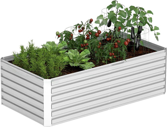 8x4x2 ft Raised Garden Bed, Large Metal Planter Raised Beds, Planters for Outdoor Plants for Vegetables, Flowers, Herbs, Fruits, and Succulents.
