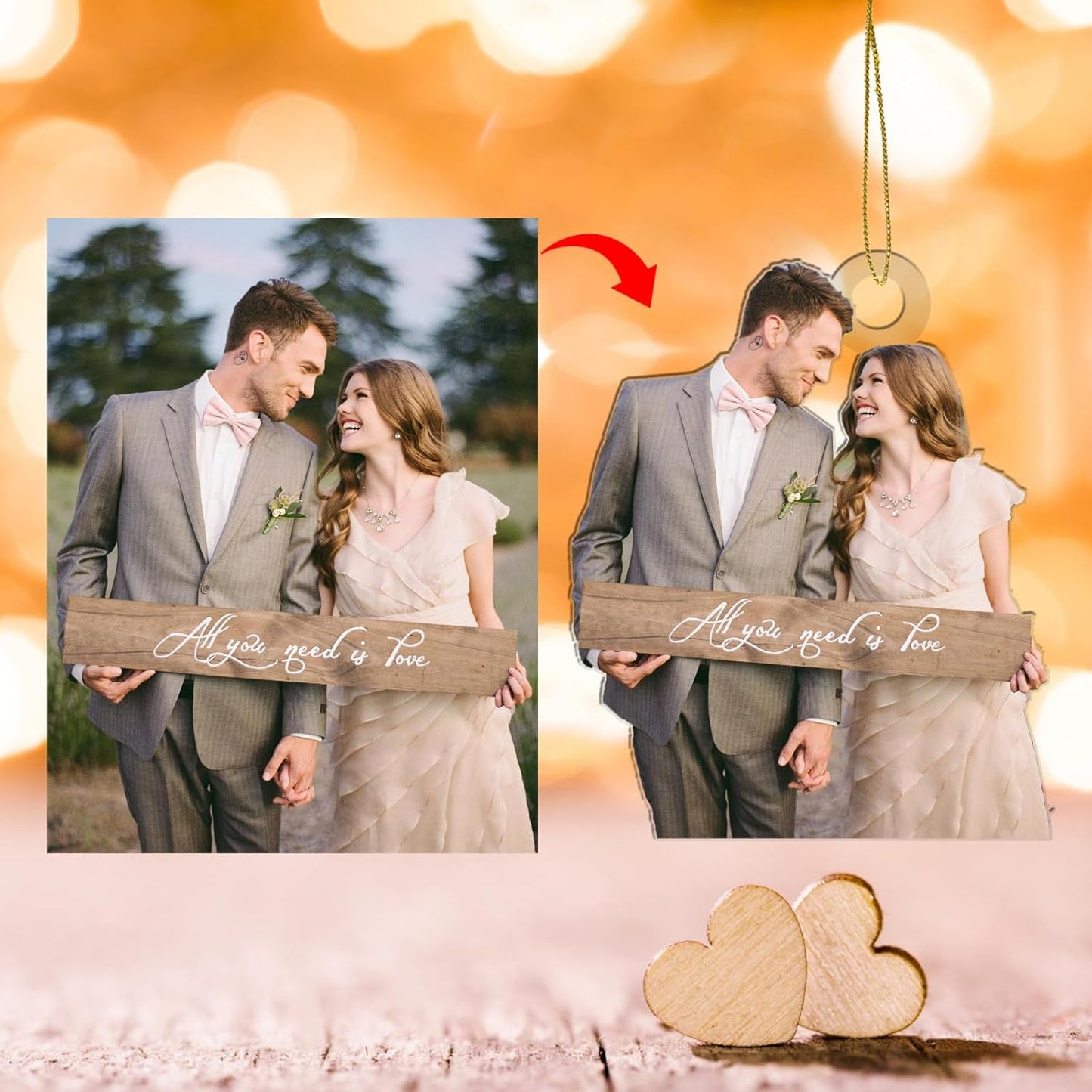 Personalized Christmas Ornaments 2025 w/Any Picture,Hanging Acrylic Custom Photo Ornament - Using My Own Photos - Picture Ornaments for Christmas Tree,Photo Pendant Customized Acrylic Pendant