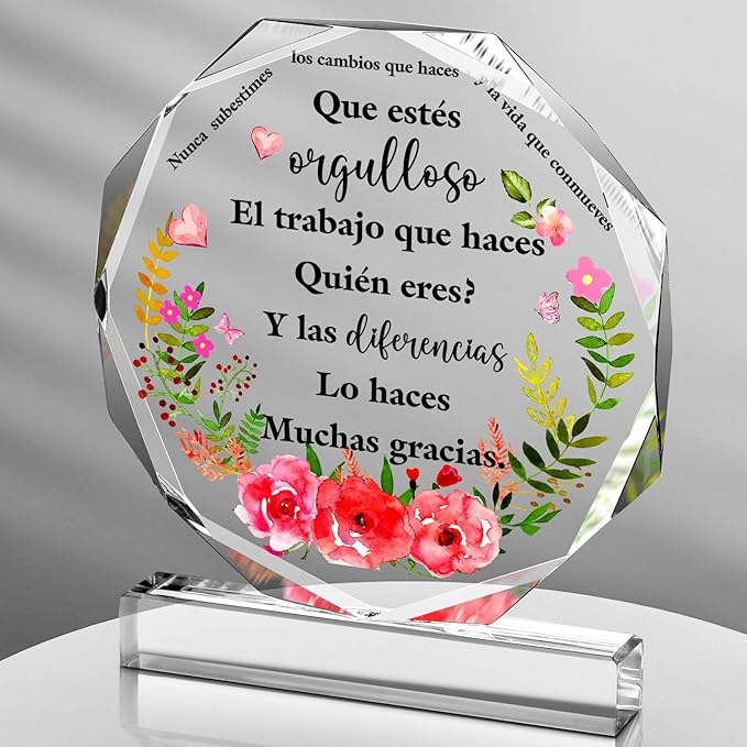 Yinder Thank You Gifts for Women Appreciation Gifts for Coworker Employee Nurse Teacher Leader Boss Inspirational Quotes Acrylic Desk Decor for Home Office Farewell Retirement
