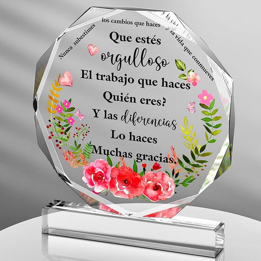 Yinder Thank You Gifts for Women Appreciation Gifts for Coworker Employee Nurse Teacher Leader Boss Inspirational Quotes Acrylic Desk Decor for Home Office Farewell Retirement