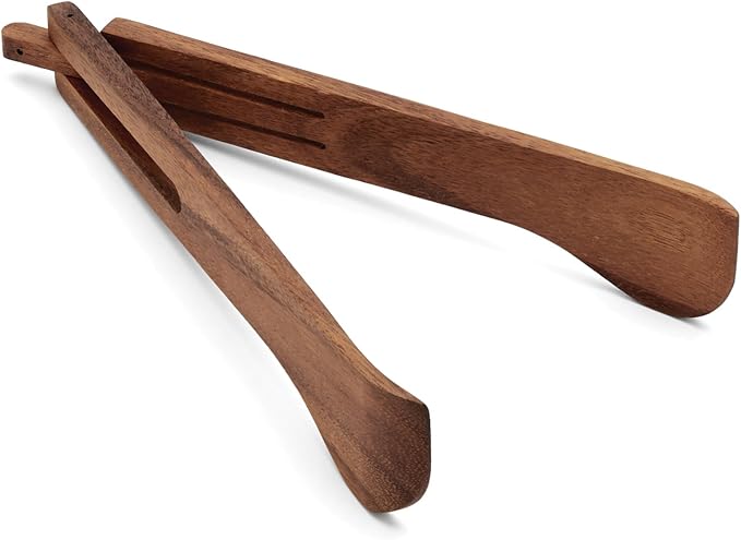 Ironwood Gourmet Acacia Wood Salad Bowl, Salinas Extra Large 16" x 8" Salad Bowl and Spring Salad Tongs Set