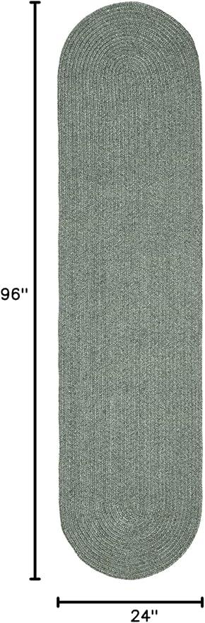 Superior Jute Oval Indoor Runner Rug, Lagoon Breeze
