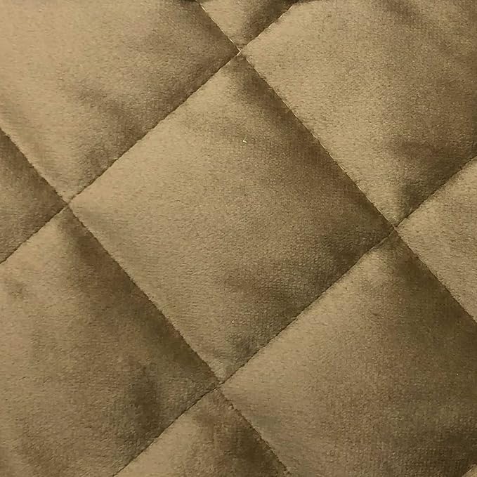 HiEnd Accents Velvet Diamond 3 Piece Quilt Set with Pillow Shams, Queen Size, Oatmeal Solid Color, Classic Traditional Luxury Bedding Set, Soft Lightweight Bed Cover, 1 Quilt and 2 Pillowcases