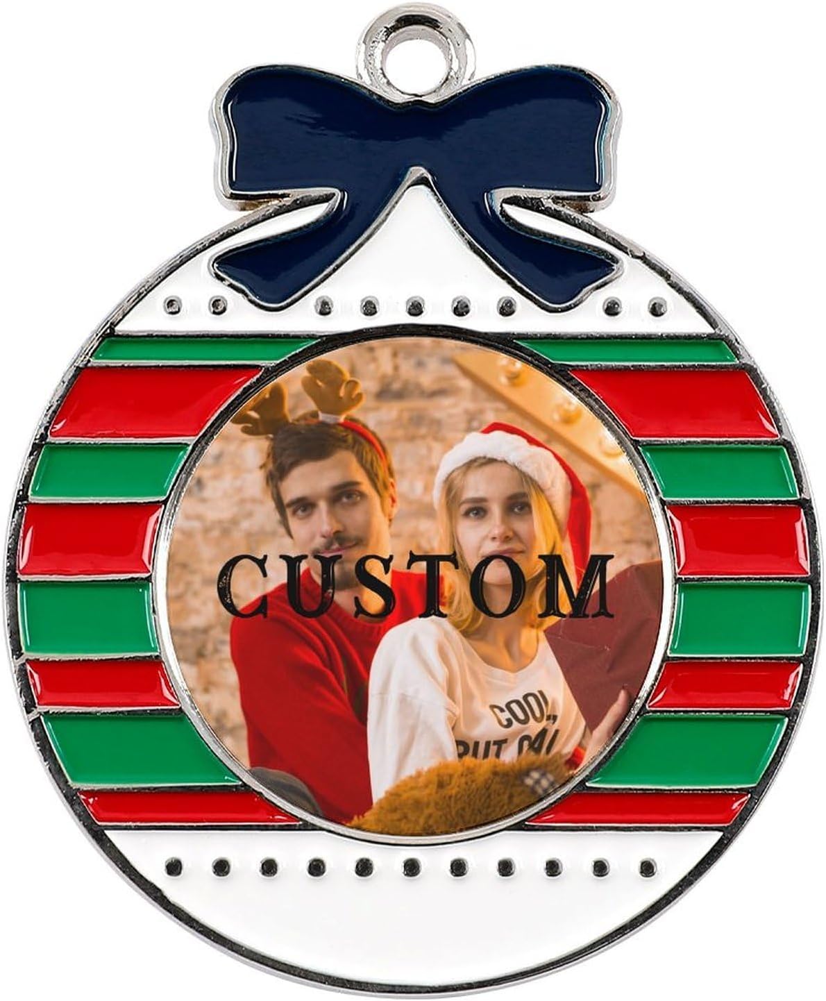 Personalized Christmas Ornaments - Custom Picture & Text Ornaments for Christmas 2024, Baby's 1st Christmas Ornament with Picture for Xmas Tree Custom Gifts for Family, Mom, Dad, Friend (Gift)