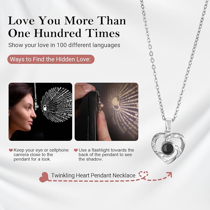 Emibele Preserved Rose Gifts for Women, Eternal Flower Rose Box with Heart Necklace, Romantic I Love You Gifts for Women Her Wife Mom Grandma on Valentines Mothers Day Birthday Anniversary