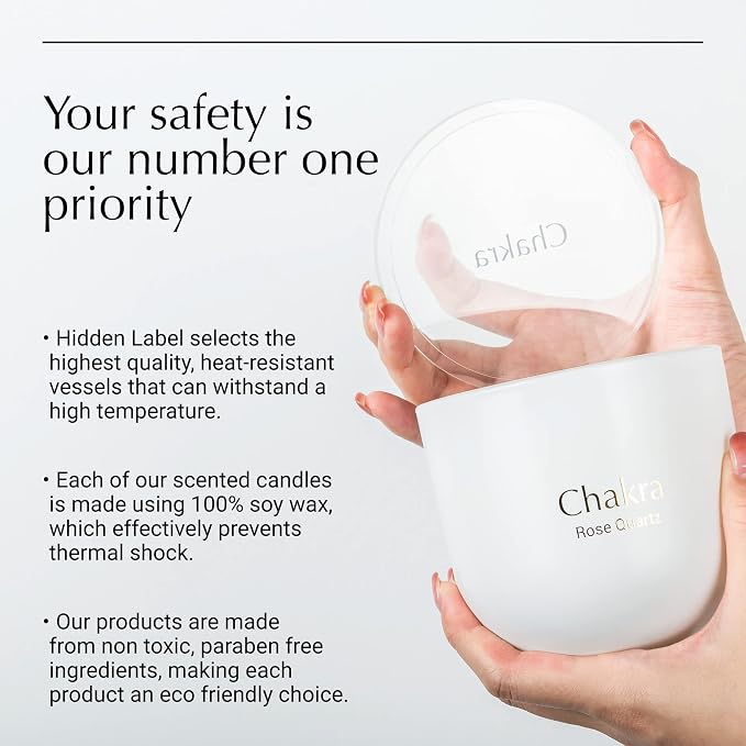 Hidden Label Healing Crystal Candle, Pear Ginger Crystal Candle, Wood Wicks Scented Crackling Candles, Real Crystals Aromatherapy Candle Gifts for Women, 12oz