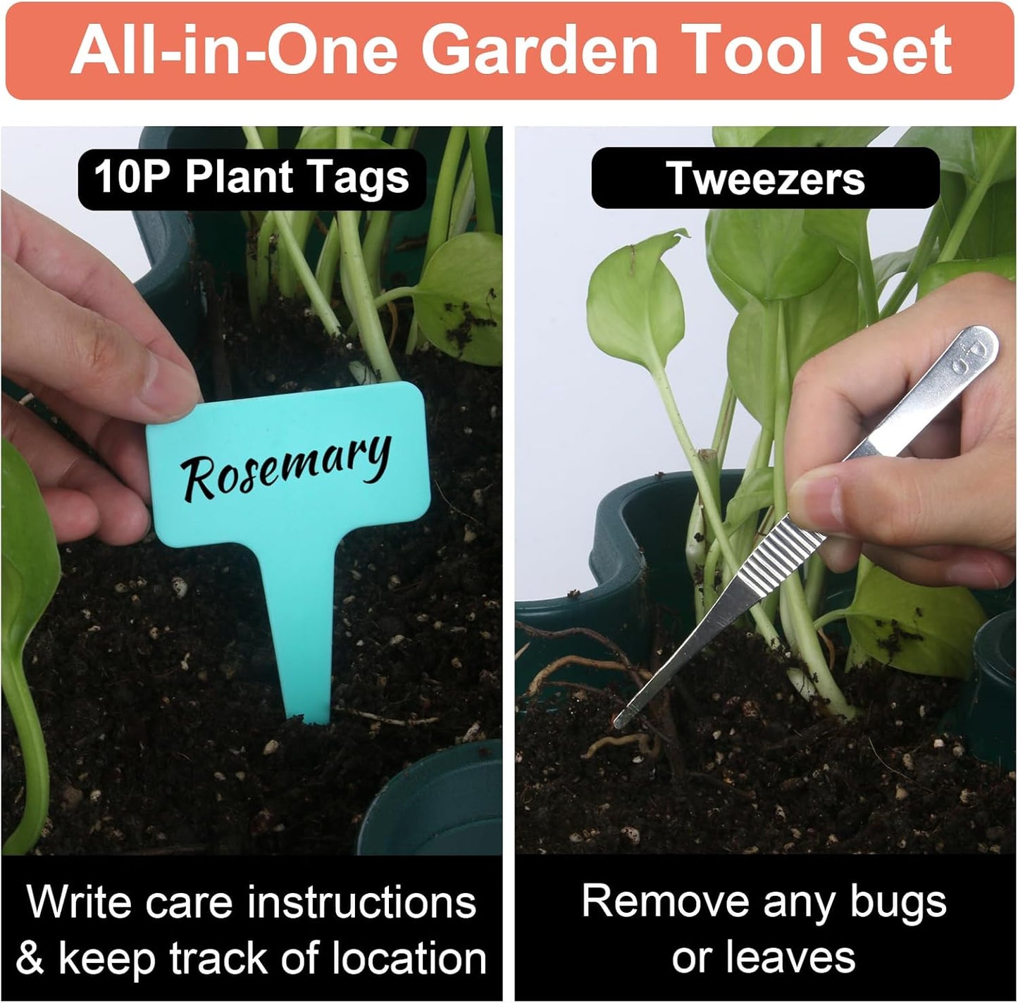 DUNCHATY Stackable Planter, Vertical Strawberry Planter with Garen Tool Set, Indoor/Outdoor 5 Tier Herb Planter Pots for Growing Vegetables and Succulents, Pine Green