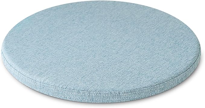 Detachable Cushion, Round Memory Foam Chair Pad, Non-Slip Design Soft Breathable Comfortable Seat Cushion, Suitable for Living Room, Dining Room, Office,With zipper, Washable -14x14inch- Light Blue