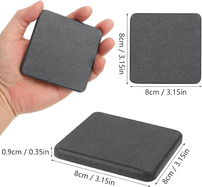 40 Pack 3.15" Square Diatomaceous Earth Coaster, Versatile Water Absorbent Diatomite Coaster, Premium Water Absorbing Bath Stone Mat for Modern Home by KUKLIPJIM