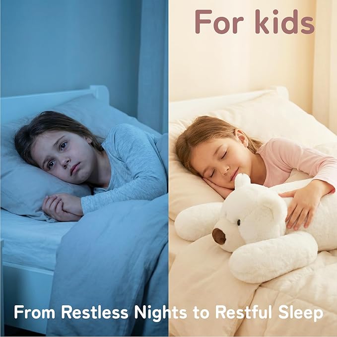Niuniu Daddy Weighted Polar Bear Stuffed Animals for Kids & Adults, 24" | 5lb Large Weighted Plushies Pillow for Sleeping and Calming, Cute Lying Plush Toy Huggable Gift for Everyday Comfort