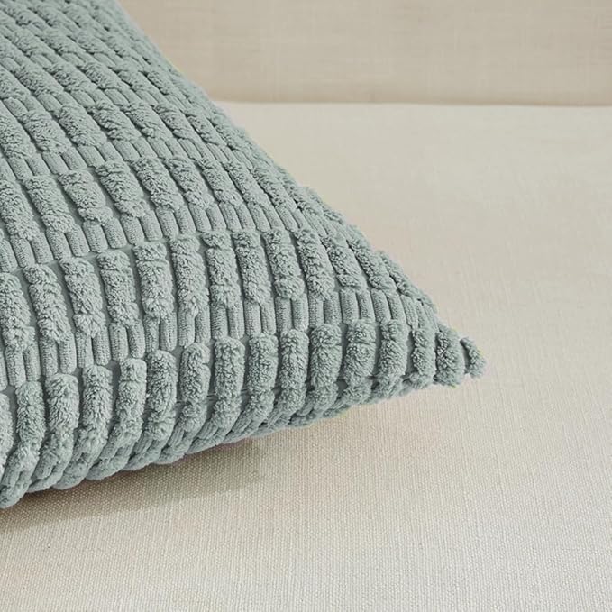 Fancy Homi 4 Packs Decorative Throw Pillow Covers for Living Room Couch Bed, Modern Farmhouse Boho Home Décor Accent Cushion Case, 14" x 14" (Pack of 4), Grey Blue