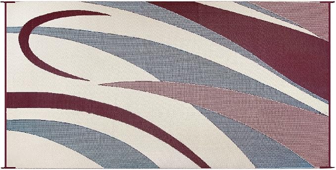 Stylish Camping GB5 Burgundy/Black/White 8' x 16' Graphic Mat