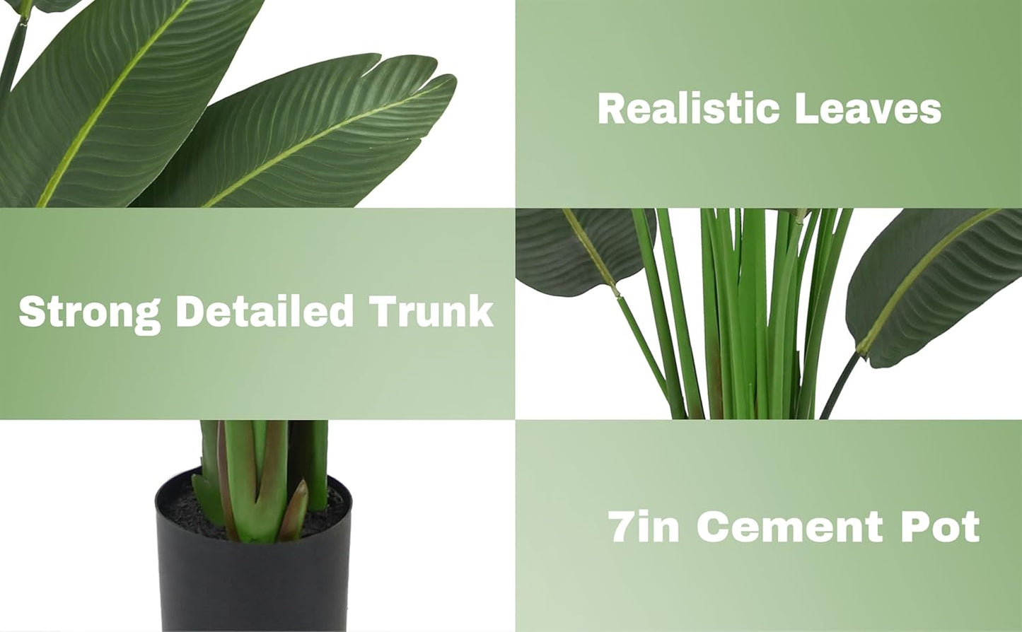 Artificial Bird of Paradise Plant 7ft Tall Fake Silk Banana Leaf Tropical Trees with 19 Leaves Faux Floor Plant for Home Decor Indoor, 82 Inch