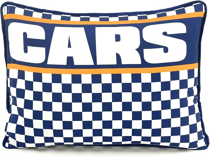 Lush Decor Racing Cars Reversible Quilt Twin Size 4 Piece Set Navy - Toddler Bedding Set Twin Quilt - Car Decor