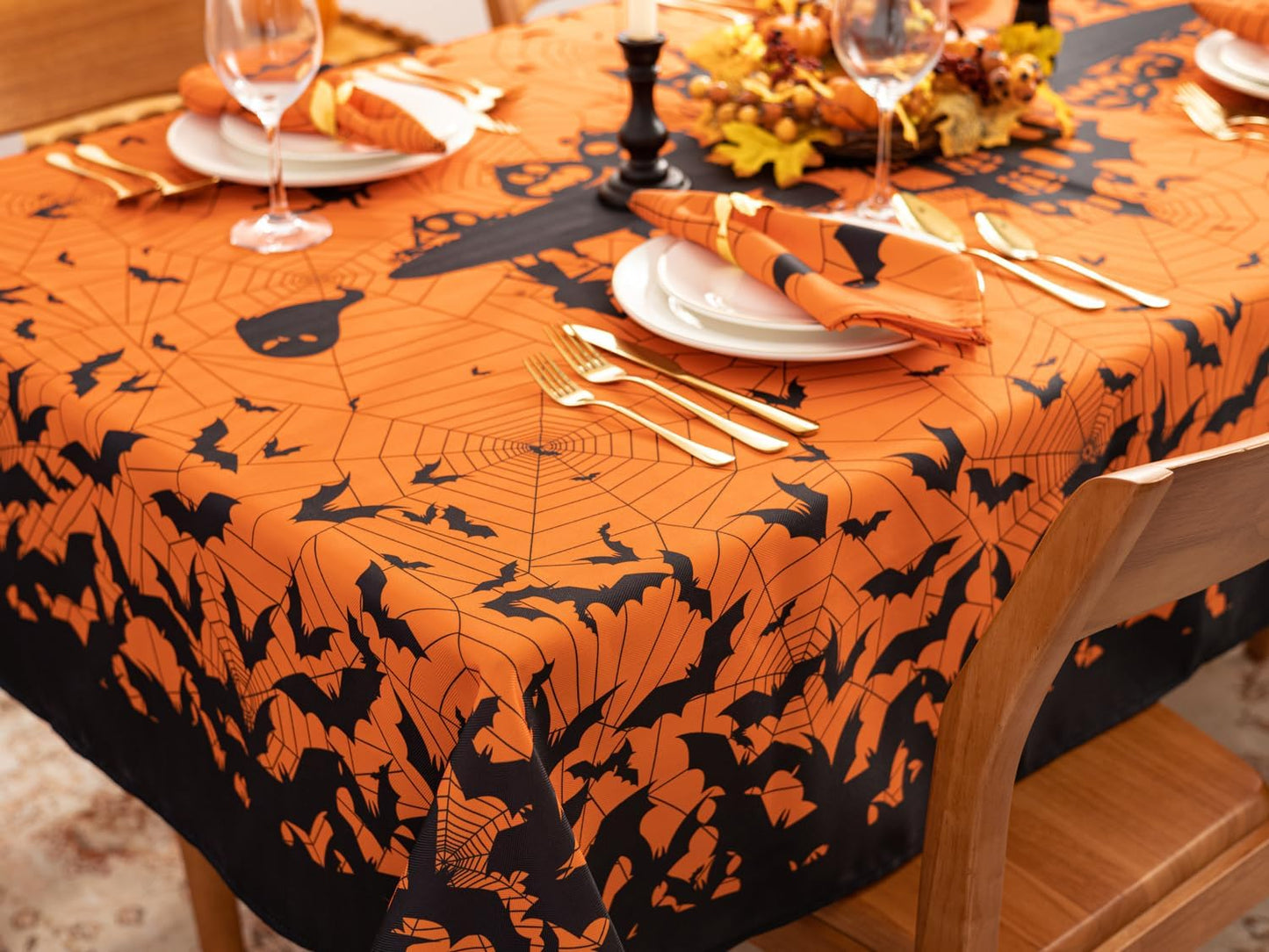 YiHomer Halloween Silhouettes Tabletop for Halloween Decorations, Dinner Parties and Scary Movie Nights, Horror Night, Tablecloth, 60 x 140 Rectangle