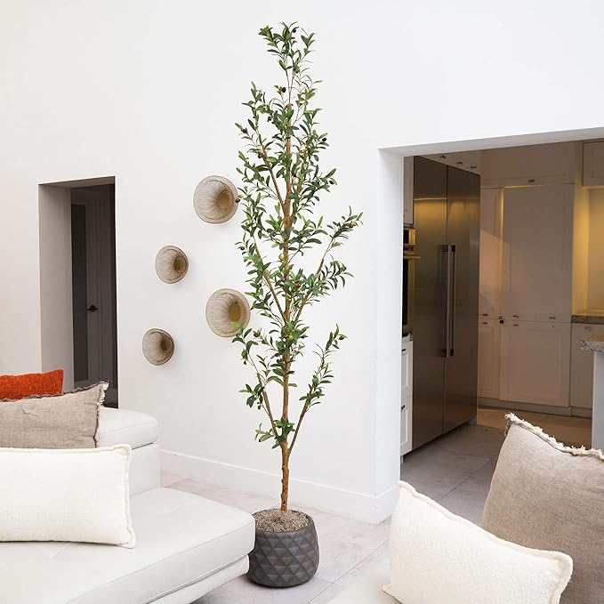 Potted Olive Artificial Tree - 8' - Green