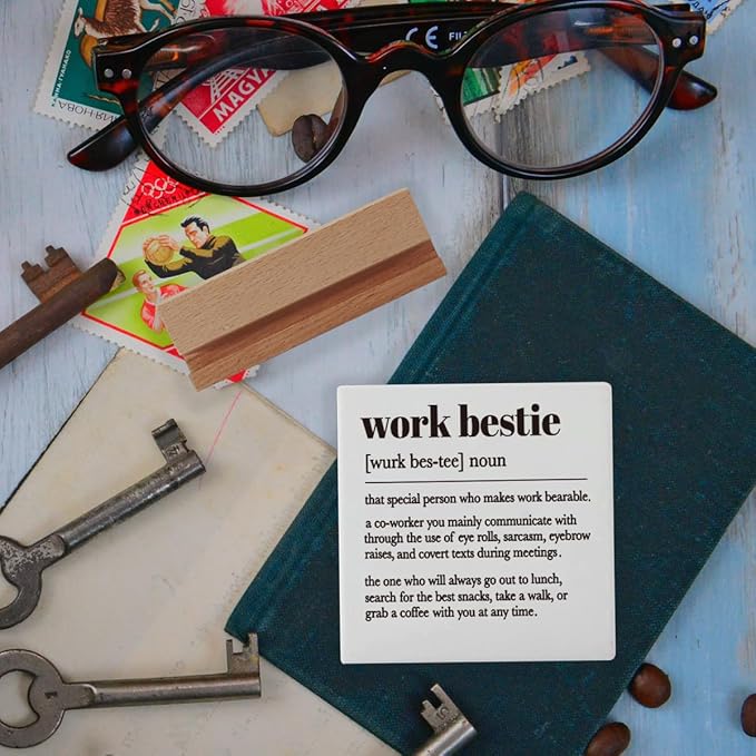 Work Bestie Gifts: Decorative Ceramic Signs for Coworkers & Partners