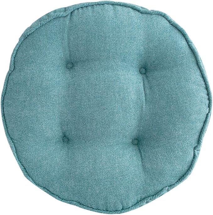 vctops Soft Chair Pads 18 inch Diameter Super Comfy Thicken Solid Color Round Seat Cushion for Kitchen Dining Room Office Chairs (Lakeblue,18" x 18")