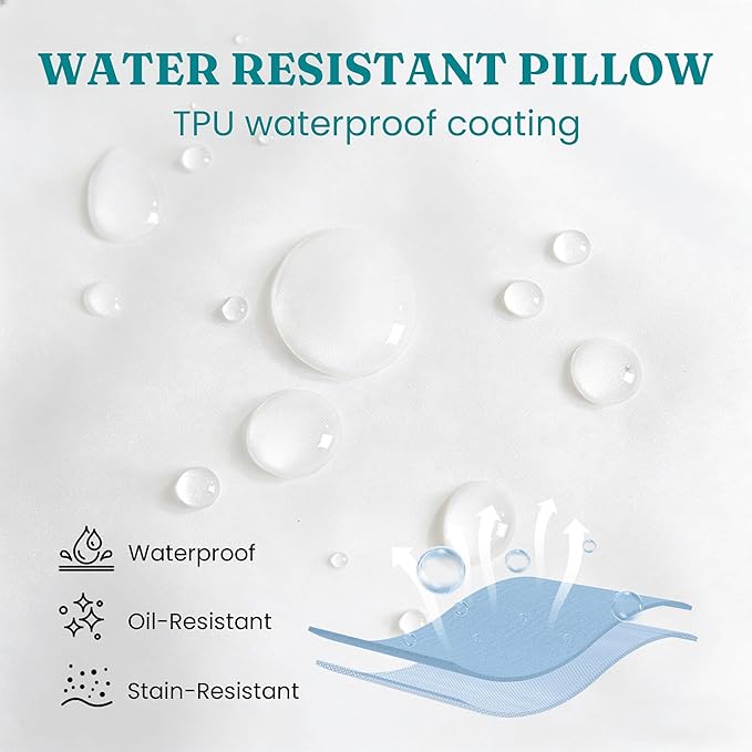 Oubonun 20x20 Outdoor Pillow Inserts (Pack of 4) - Square Waterproof Throw Pillow - Decorative Throw Pillows Insert for Couch Sofa Bed Patio Furniture - White Pillows
