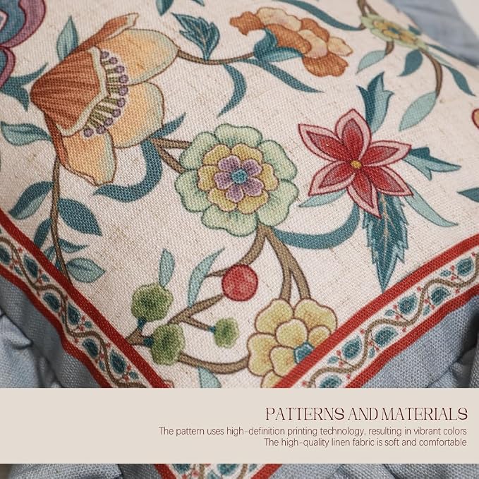 bilin gaier Linen Throw Pillow Covers,20"x12" Set of 2-Flowershadow A | Designer Vintage Elegant Rectangle Pillow Cover,Concealed Zipper,Floral Pattern,Sofas,Bedroom,Living Room,Lounge Chairs