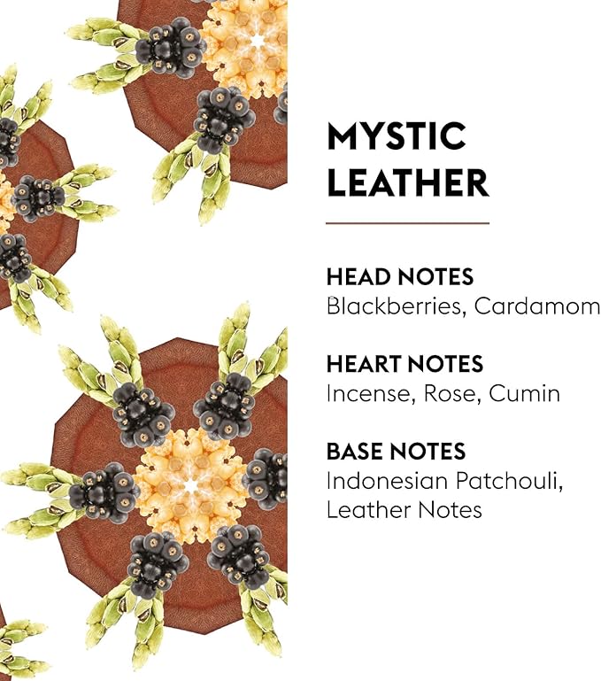 MAISON BERGER Mystic Leather Lampe Berger Refill, 500 ml (16.9 fl oz), 2-in-1 Catalytic System, Neutralizes Odors and Diffuses Fragrance, Blackberries, Cardamom, Incense, Rose, Cumin, Made in France