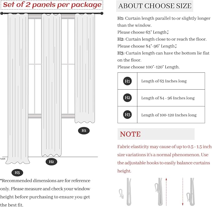 High Ceiling Dark Flax Extra Long 120 Inch Curtains 60 Inch Wide for Sliding Glass Door, Memory Trained Pleat Thick Linen Curtain Living Room Light Filtering Sheer Farmhouse Window Drapes 2 Panels Set