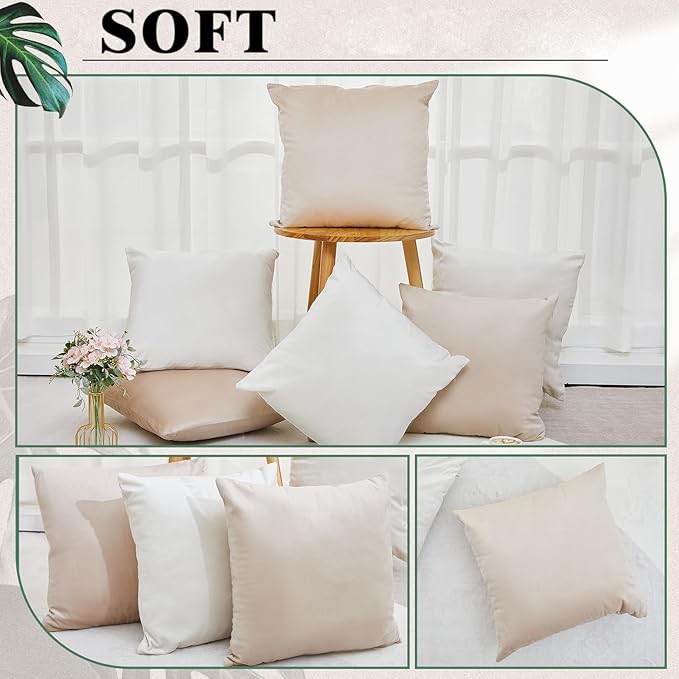 Berlune 6 Pcs Velvet Throw Pillow Covers 18" x 18" Decorative Cushion Cases Soft Pillowcase for Graduation Coquette Party Accessories Couch Sofa Bed Chair Home Decor, No Inserts (Morandi Color)