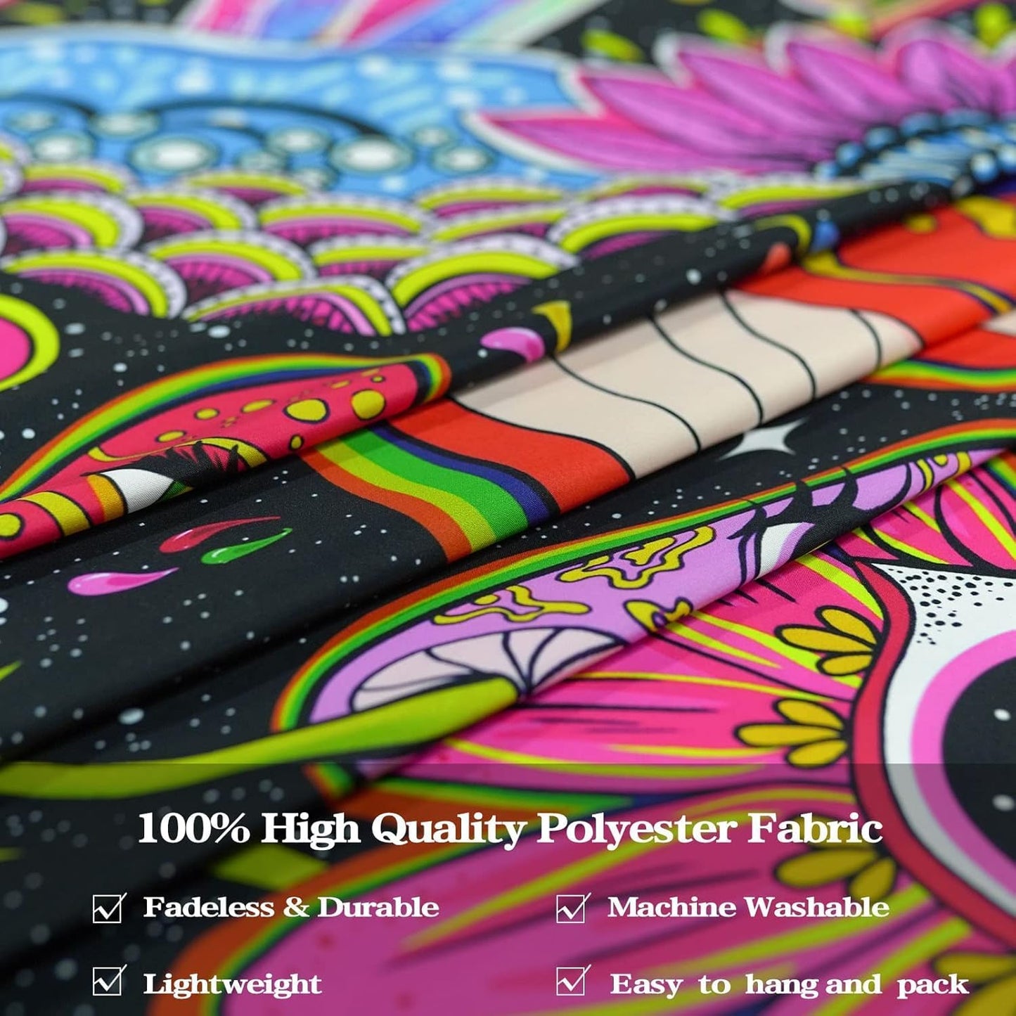 Lunerfex Mushroom Tapestry Pink Flowers Tapestry for Bedroom Aesthetic Tapestries Cute Floral Tapestries Wall Hanging for Bedroom and Living Room Decor Pink Flowers 70×90 Inches