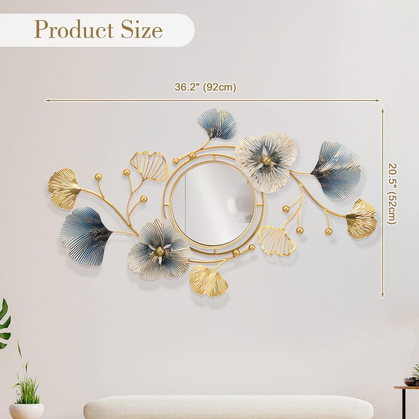 Lucky Monet Wall Art Decor Large Metal Wall Art Modern Geometric Circular Decor Wall Sculptures Wall Hanging Decoration for Living Room Dinning Room Bedroom Entryway Kitchen (Style 3)