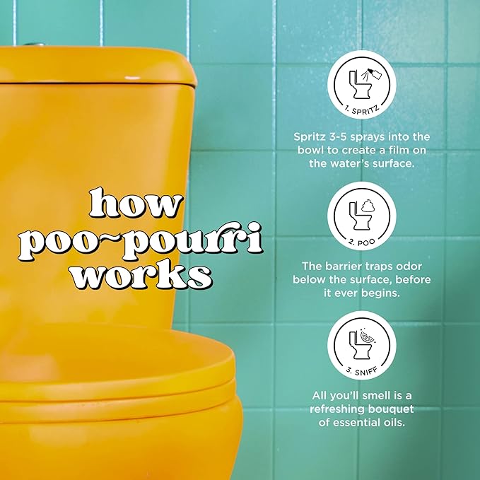Poo-Pourri Before-You-Go Toilet Spray,Bamboo Rain,100 Uses,Bathroom Odor Deodorizer with Essential Oils for Home or Work,Travel Essentials,TSA Approved Size, Bamboo & Fresh Grass, 2 Fl Oz (Pack of 2)