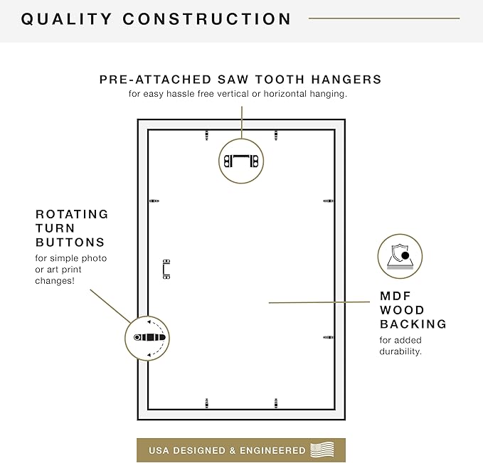 MCS Studio Gallery 16x24 Poster Frame Natural Woodgrain Engineered Wood, Vertical & Horizontal Wall Hanging Large Picture Frame for Photos, Posters & Art Prints (1-Pack)