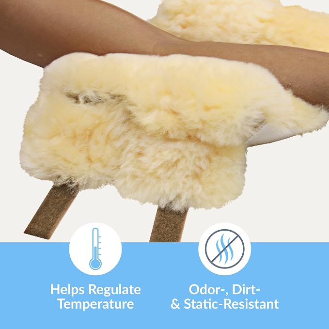 Sheepskin Ranch 100% Medical Sheepskin Elbow Pad – Genuine Australian Wool Cushion for Pressure Relief, Hypoallergenic & Washable – Soft, Breathable, Odor-Resistant Protector for Comfort & Support, Made in the USA
