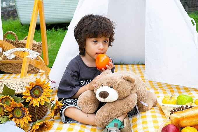 Niuniu Daddy 24" | 5 Pound Weighted Teddy Bear Stuffed Animals for Adults Kids, Large Bear Plush Toy, Cute Brown Bear Body Pillow with Soft Fur for Christmas Birthday Holidays Presents