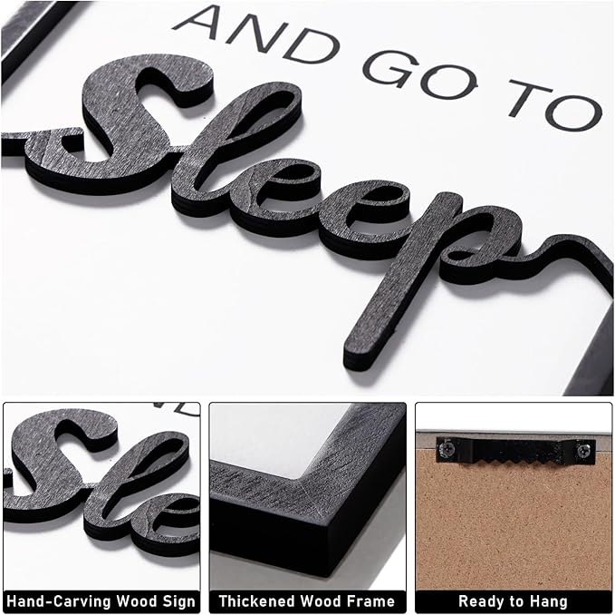 KIOSSUT 3D Wood Framed Black and White Wall Art, 3D Wood Signs Decor for Living Room Bedrom (Ready to Hang, 12 x 16 inches, Art Print) (Give it to God, 24"L x 16"W)